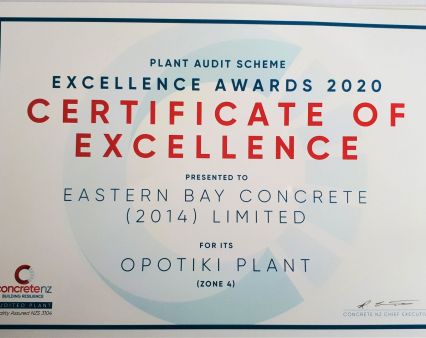Certificate of Excellence Awarded for Plant Audit